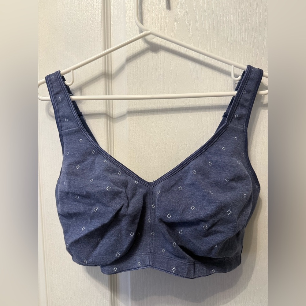 Blue Patterned Women's Bra